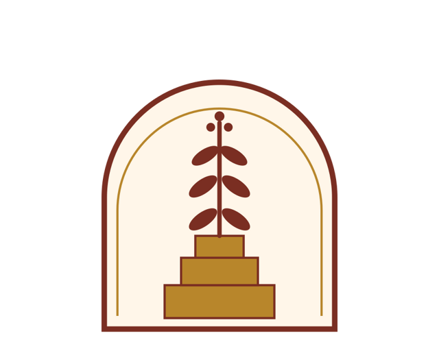 Angna logo — arch and tulsi mark